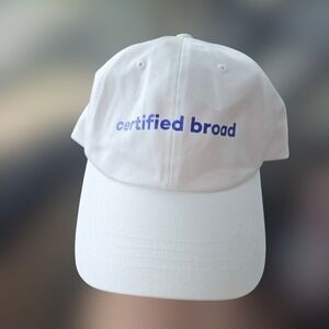 Certified Broad Strapback Dad Hat White Baseball OS Cotton Cap Yupoong EUC Gorp